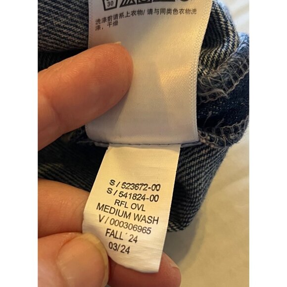 Baby Denim Overalls 6-12 M Gap - Medium Wash Adjustable Straps Snaps & Pockets - Picture 6 of 11